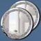 2 Pack Crystal Crush Diamond Silver Mirror Diameter 12 inch Round Shape with Iron Chain Real Glass Mirror for Wall Decor